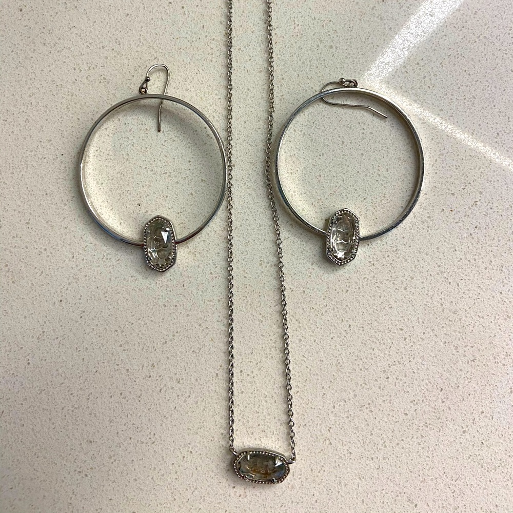 Kendra Scott Hoops and Necklace Set